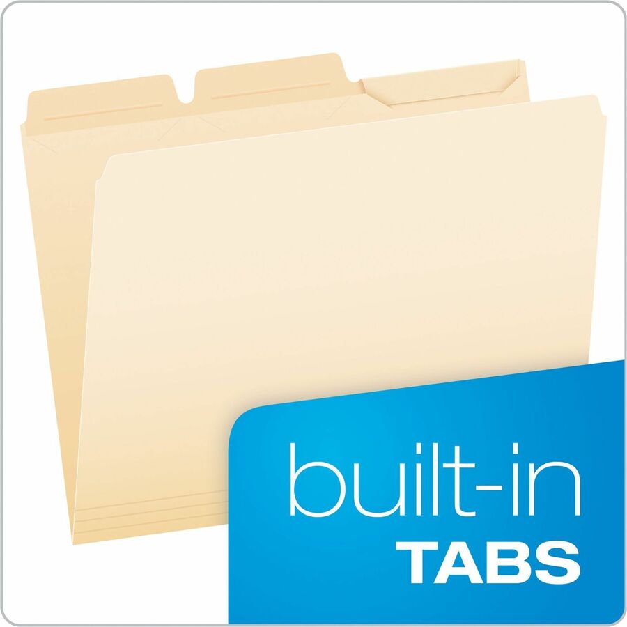 Pendaflex Ready-Tab 1/3 Tab Cut Letter Recycled Top Tab File Folder - 8 1/2" x 11" - Top Tab Location - Assorted Tab Pos