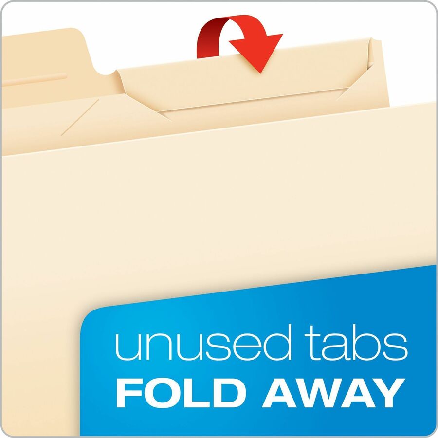 Pendaflex Ready-Tab 1/3 Tab Cut Letter Recycled Top Tab File Folder - 8 1/2" x 11" - Top Tab Location - Assorted Tab Pos