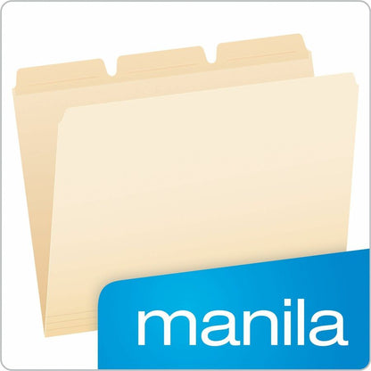Pendaflex Ready-Tab 1/3 Tab Cut Letter Recycled Top Tab File Folder - 8 1/2" x 11" - Top Tab Location - Assorted Tab Pos