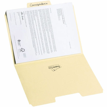 Smead SuperTab 1/3 Tab Cut Letter Recycled Top Tab File Folder - 8 1/2" x 11" - 3/4" Expansion - Top Tab Location - Asso
