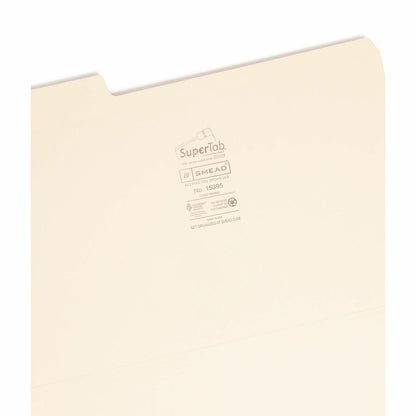 Smead SuperTab 1/3 Tab Cut Legal Recycled Top Tab File Folder - 8 1/2" x 14" - 3/4" Expansion - Top Tab Location - Assor