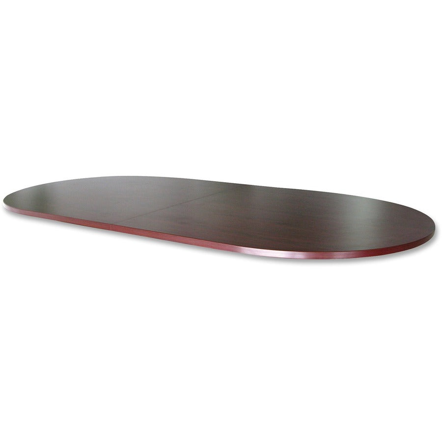Lorell Essentials Oval Conference Table - Laminated Oval Top - Slab Base - 1 Each