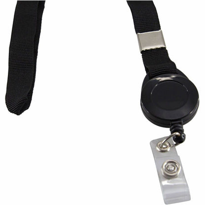 SICURIX Lanyard Card Reel - 36" Length - Black - 12 / Pack