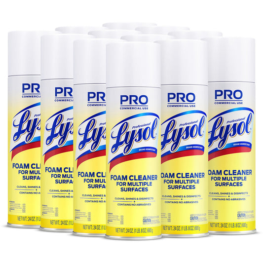 Professional Lysol Disinfectant Foam Cleaner - For Multi Surface - 24 oz (1.50 lb) - Fresh Clean Scent - Recommended For