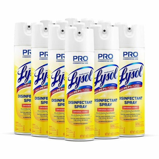 Professional Lysol Original Disinfectant Spray - For Multi Surface - 19 fl oz (0.6 quart) - Original Scent - 12 / Carton