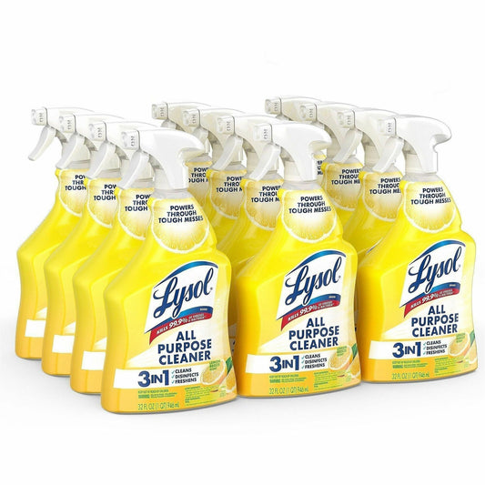 Lysol Lemon All Purpose Cleaner - Ready-To-Use - 32 fl oz (1 quart) - Lemon Breeze Scent - 12 / Carton