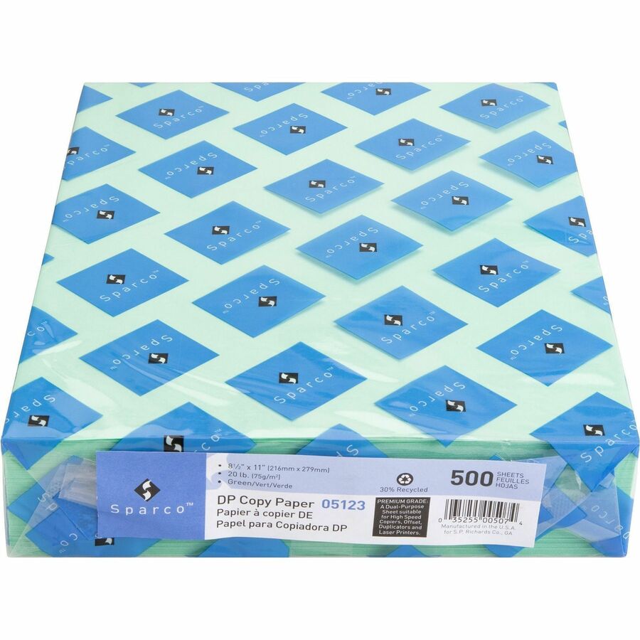 Sparco Premium Grade Pastel Color Copy Paper - Letter - 8 1/2" x 11" - 20 lb Basis Weight - 10 / Carton