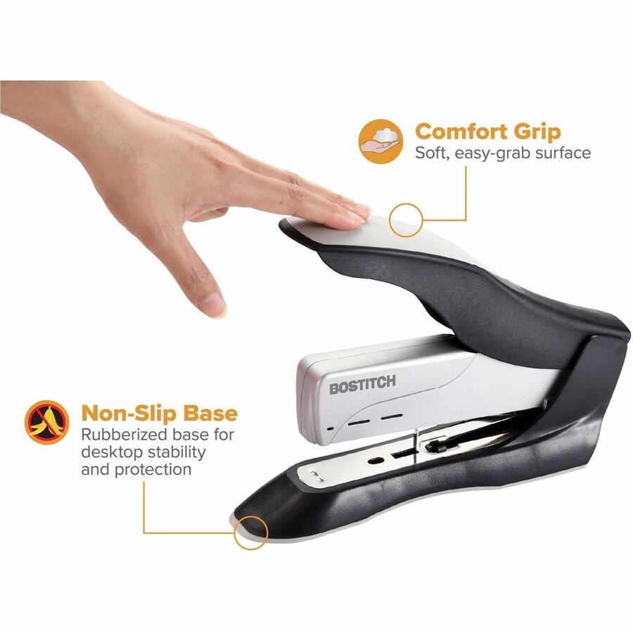 Bostitch Spring-Powered Antimicrobial Heavy Duty Stapler - Staples Upto 100 Sheet - Holds Upto 210 Staple - Full Strip -