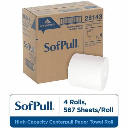 SofPull Centerpull High-Capacity Paper Towels - 15" Width x 7.80" Length - 560 Sheets/Roll - White - Paper - 4 / Carton