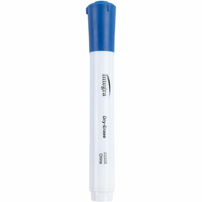 Integra Chisel Point Dry-erase Markers - Blue Ink - Fiber Tip - Writing - 12 / Dozen