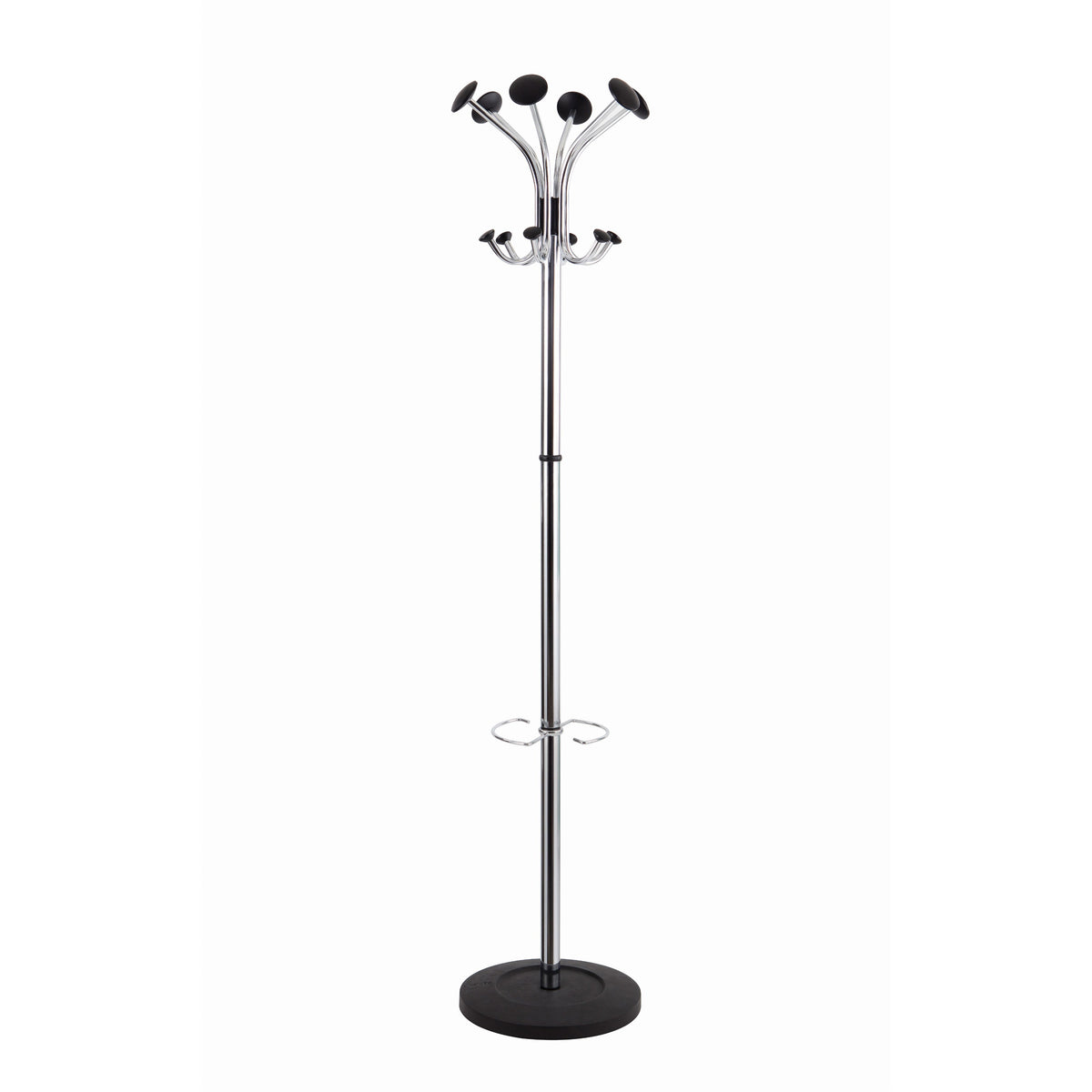 Alba Classic Coat Stand - 6 Hooks - 6 Pegs - 70.5" Height - for Garment, Clothes - Stainless Steel - 1 Each