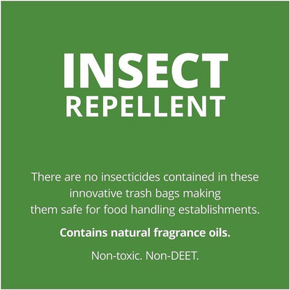 Stout Insect Repellent Trash Bags - 30 gal Capacity - 40" Length x 33" Width x 2 mil (51 Micron) Thickness - Black - Pol