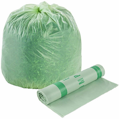 Stout EcoSafe Trash Bags - 48 gal Capacity - 48" Length x 42" Width x 0.85 mil (22 Micron) Thickness - Green - Plastic -