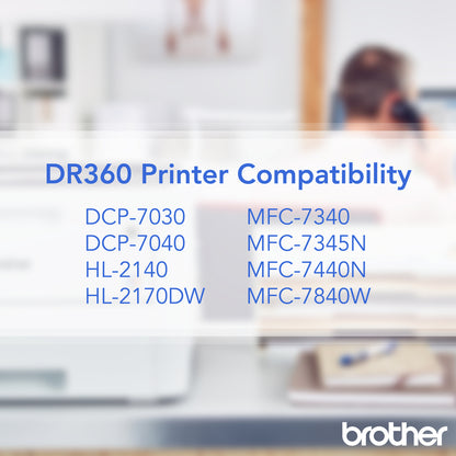 Brother DR360 Replacement Drum - Laser Print Technology - 12000 - 1 Each