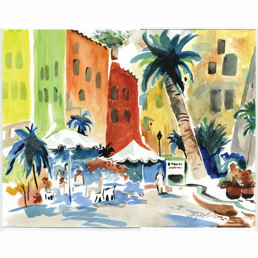UCreate Watercolor Pad - 12 Sheets - 9" x 12" Sheet Size - White Paper - Acid-free - Recycled - 1 Pad