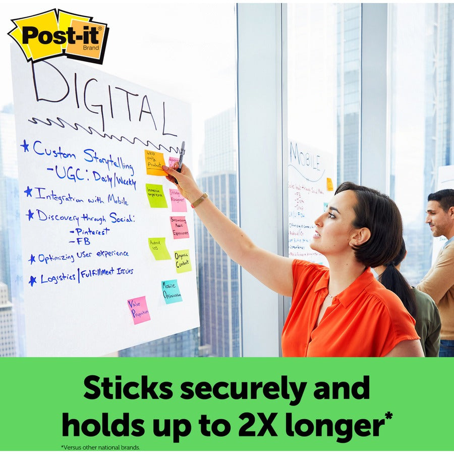 Post-it® Easel Pad with Recycled Paper - 30 Sheets - Plain - Stapled - 18.50 lb Basis Weight - 25" x 30" Sheet Size - 2 