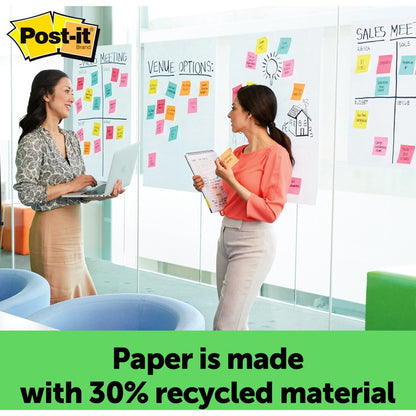 Post-it® Easel Pad with Recycled Paper - 30 Sheets - Plain - Stapled - 18.50 lb Basis Weight - 25" x 30" Sheet Size - 2 