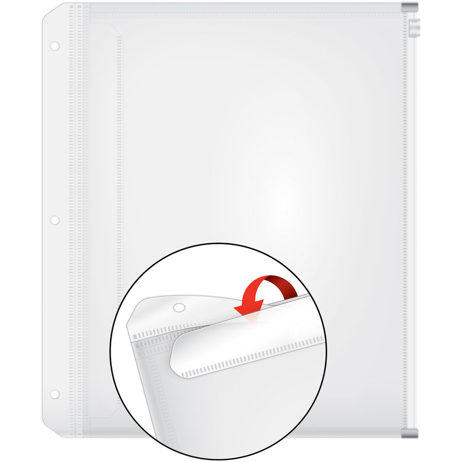 Cardinal® HOLD IT Expanding Zipper Binder Pockets - 11.8" Height x 0.3" Width x 10.5" Length - 0.50" Maximum Capacity - 