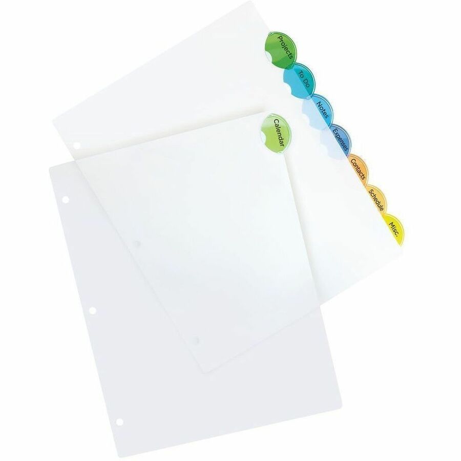 Avery Insertable Style Edge Plastic Dividers - 8 x Divider(s) - 8 Tab(s) - 8 - 8 Tab(s)/Set - 8.5" Divider Width x 11" D