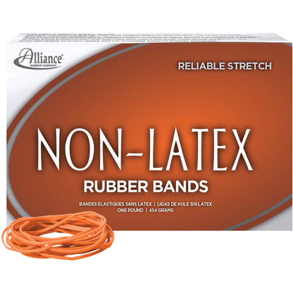 Alliance Rubber Rubber Bands - Size: #19 - 3.5" Length x 0.1" Width - Latex-free, Stretchable - Synthetic Rubber - Orang