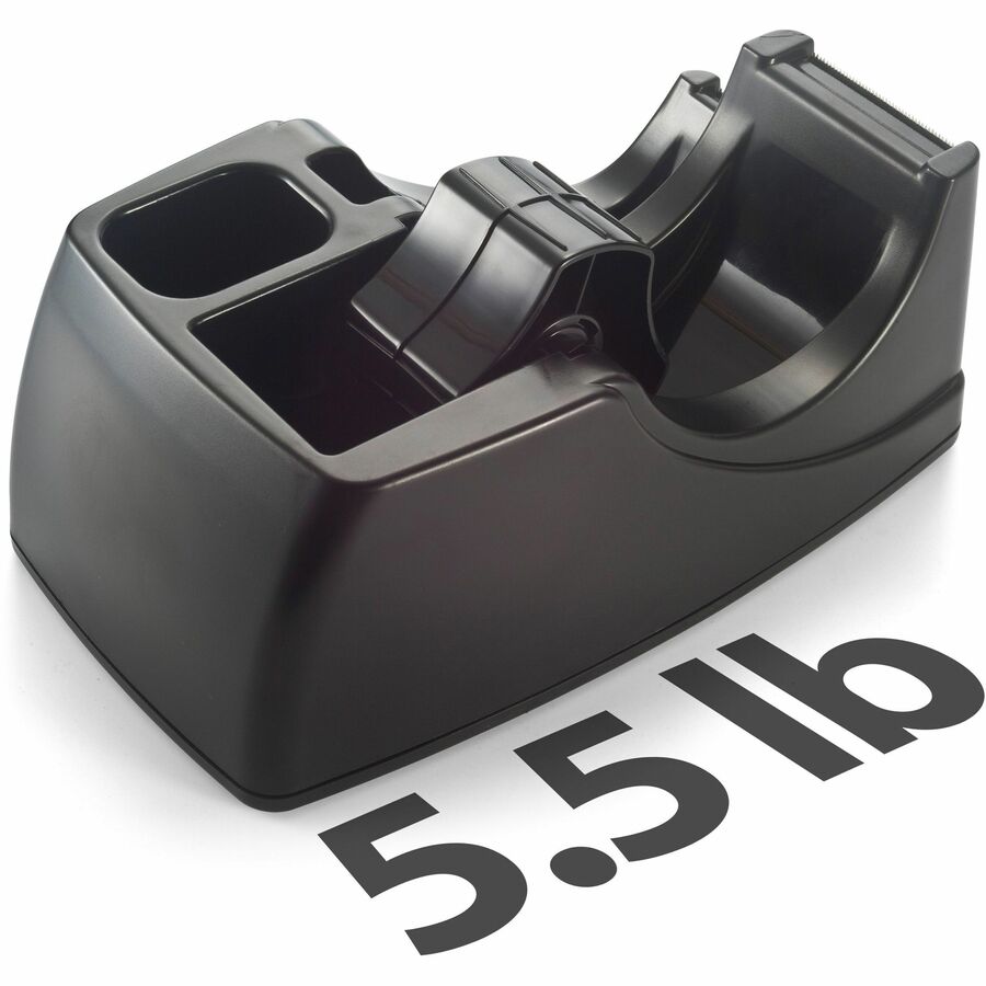 Officemate 96690 Deluxe Heavy Duty Two Roll Tape Dispenser - Holds Total 2 Tape(s) - Heavy Duty - Black - 1 Each
