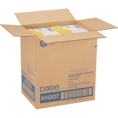 Dixie Heavyweight Disposable Knives Grab-N-Go by GP Pro - Knife - 100 x Knife - White - 100 / Box