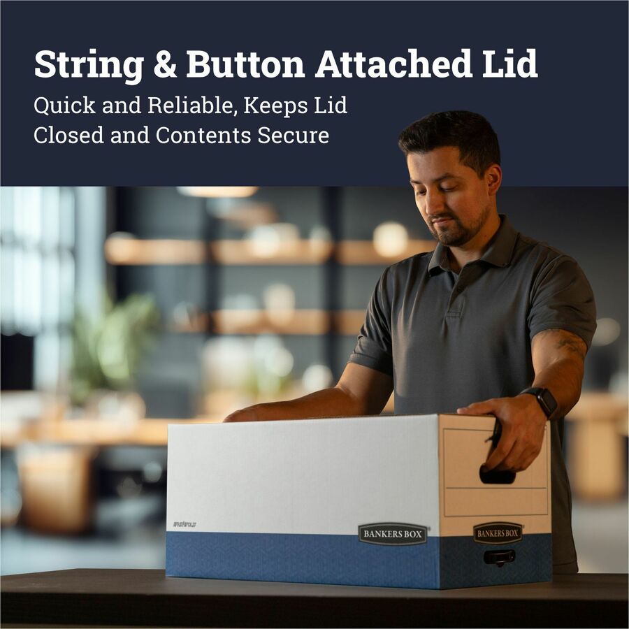 Bankers Box Liberty File Storage Boxes - 24" Legal - Internal Dimensions: 15" Width x 24" Depth x 10" Height - 4 / Carto