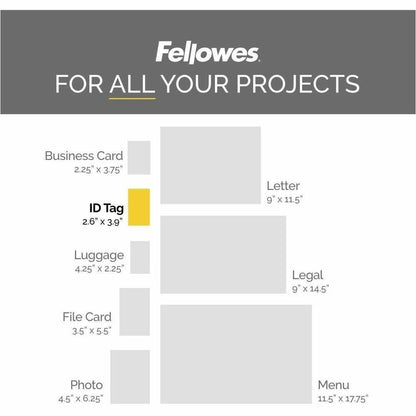 Fellowes Premium ID Size Laminating Pouches - Laminating Pouch/Sheet Size: 3.88" Width x 5 mil Thickness - Type G - Glos