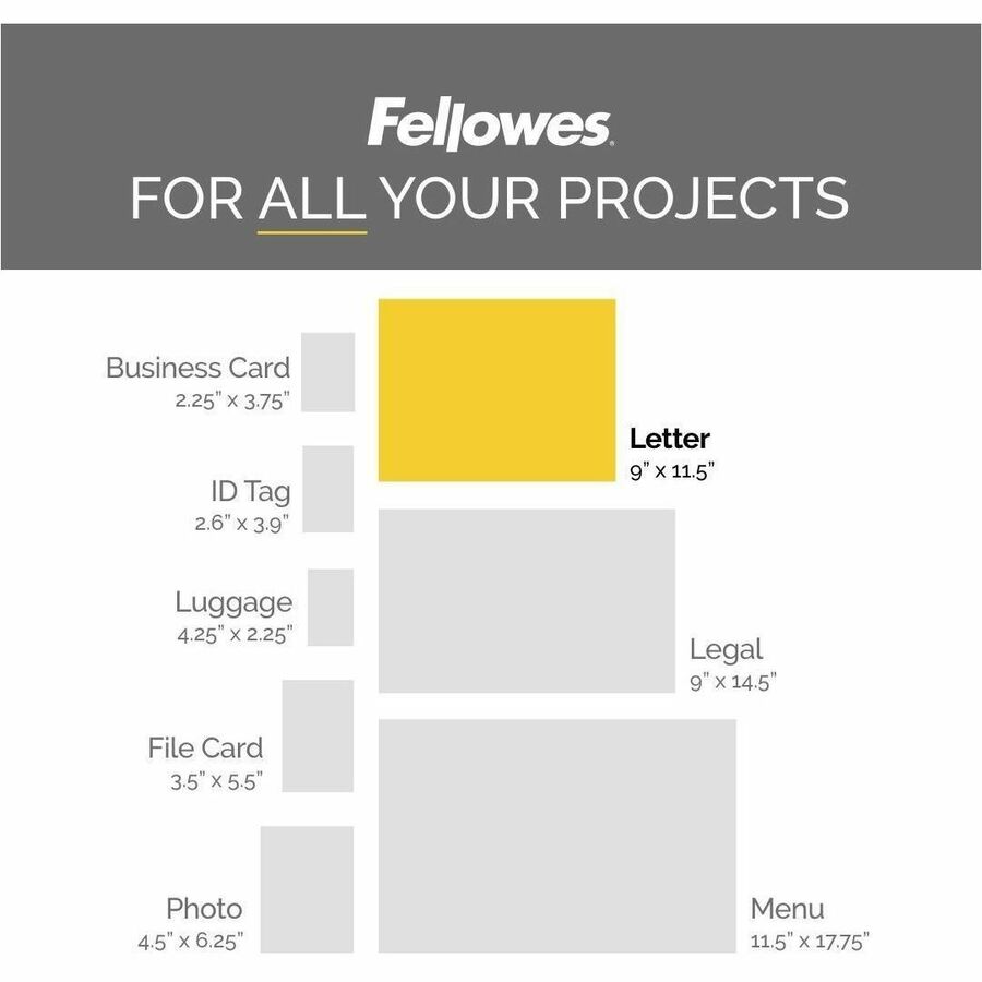 Fellowes Letter-Size Laminating Pouches - Sheet Size Supported: Letter - Laminating Pouch/Sheet Size: 9" Width x 10 mil 