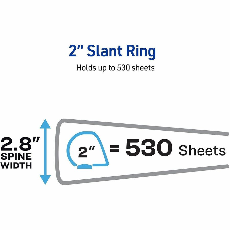 Avery® Durable View Binders with Slant Rings - 2" Binder Capacity - Letter - 8 1/2" x 11" Sheet Size - 530 Sheet Capacit