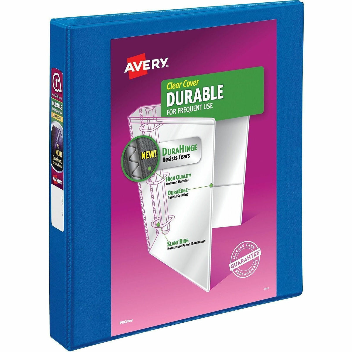 Avery® Durable View 1.5" Binder, Blue Binder (17024) - 1" Binder Capacity - Letter - 8 1/2" x 11" Sheet Size - 250 Sheet