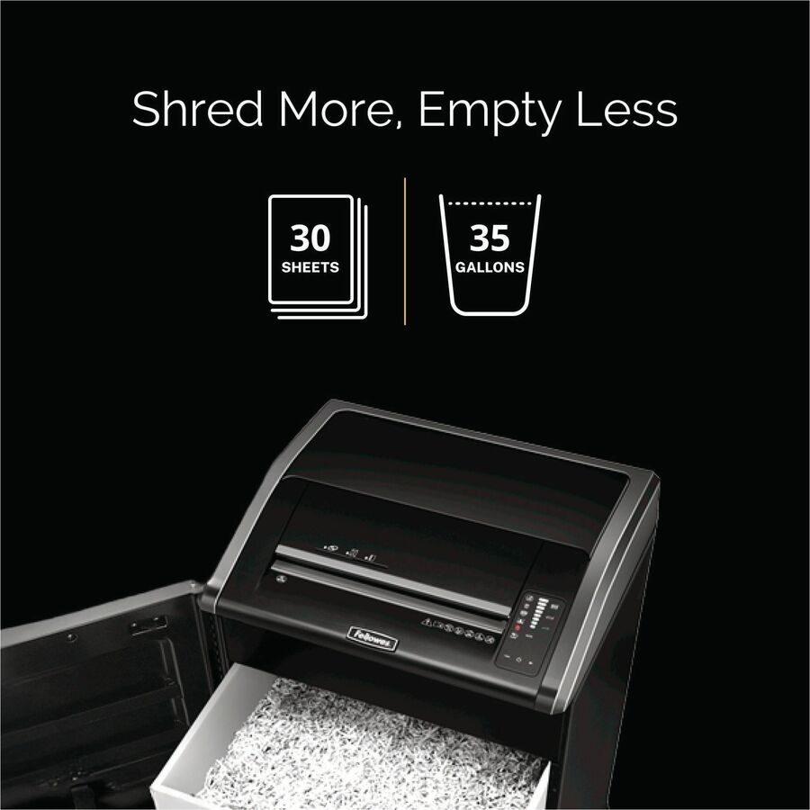 Fellowes Powershred 485Ci 100% Jam-Proof Cross-Cut Shredder - Continuous Shredder - Cross Cut - 30 Per Pass