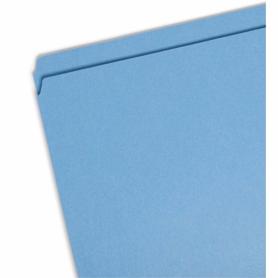 Smead Colored Straight Tab Cut Legal Recycled Top Tab File Folder - 8 1/2" x 14" - 3/4" Expansion - 11 pt. - 2 Plys - Bl
