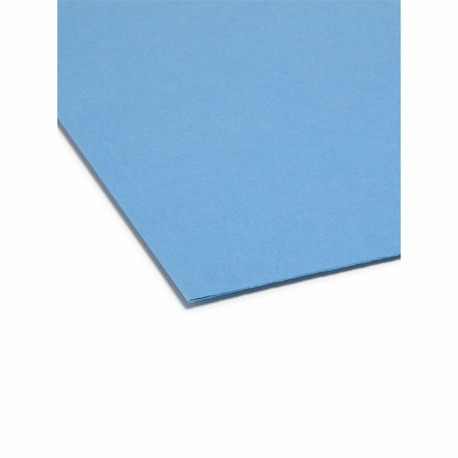 Smead Colored Straight Tab Cut Legal Recycled Top Tab File Folder - 8 1/2" x 14" - 3/4" Expansion - 11 pt. - 2 Plys - Bl