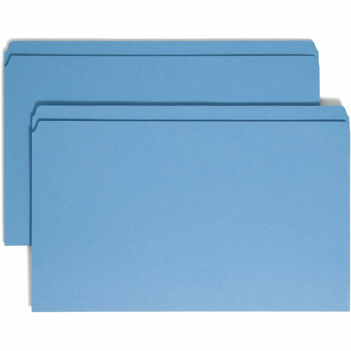 Smead Colored Straight Tab Cut Legal Recycled Top Tab File Folder - 8 1/2" x 14" - 3/4" Expansion - 11 pt. - 2 Plys - Bl
