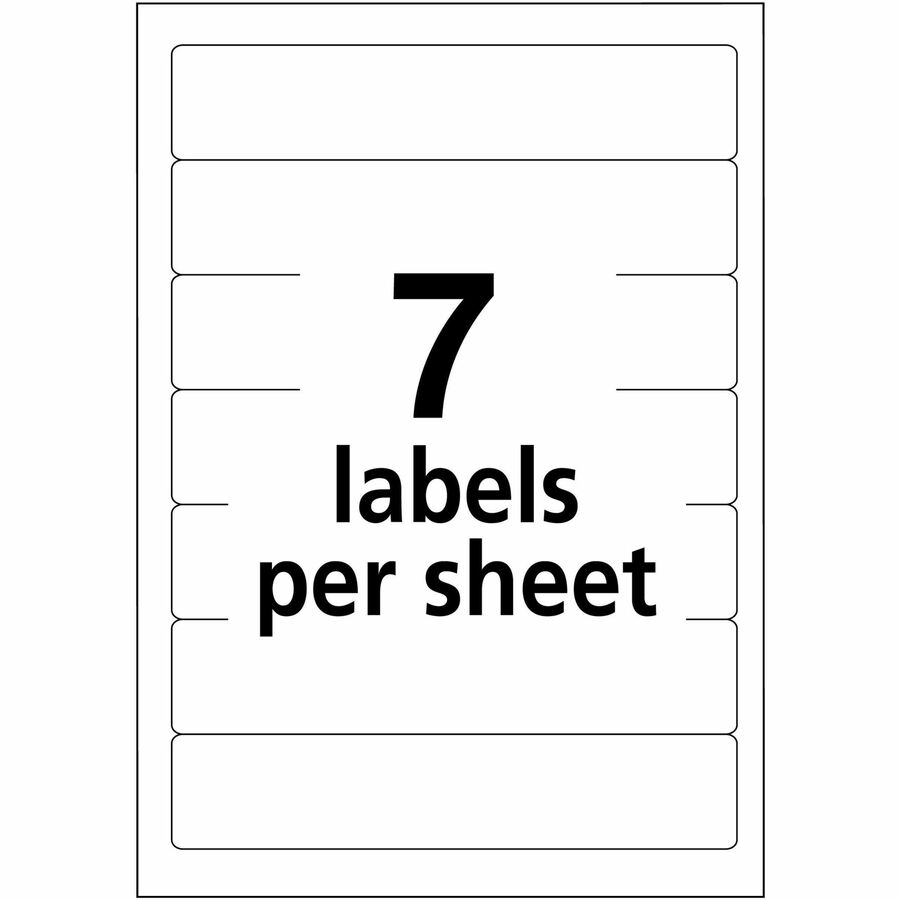 Avery® File Folder Labels, White/Purple, 2/3" x 3-7/16" , 252 (5204) - 3 7/16" Height x 43/64" Width - Permanent Adhesiv
