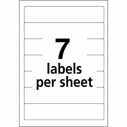 Avery® File Folder Labels, White/Purple, 2/3" x 3-7/16" , 252 (5204) - 3 7/16" Height x 43/64" Width - Permanent Adhesiv
