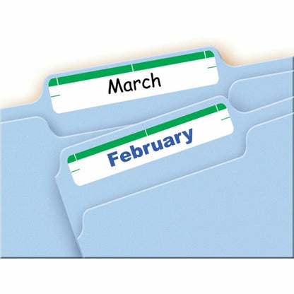 Avery® File Folder Labels, White/Green, 2/3" x 3-7/16" , 252 (5203) - 3 7/16" Height x 21/32" Width - Permanent Adhesive