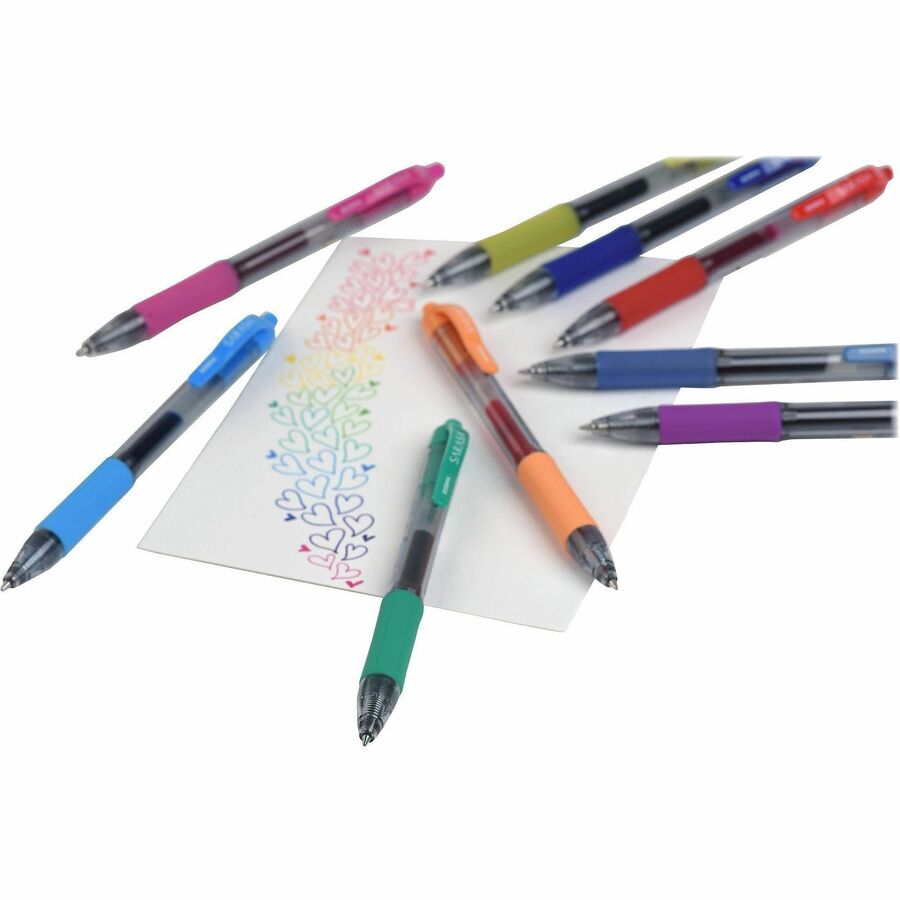SARASA dry X20 Retractable Gel Pen - 0.5 mm Fine Pen Point - Retractable - Red Ink - Gel-based - Transparent, Red Barrel