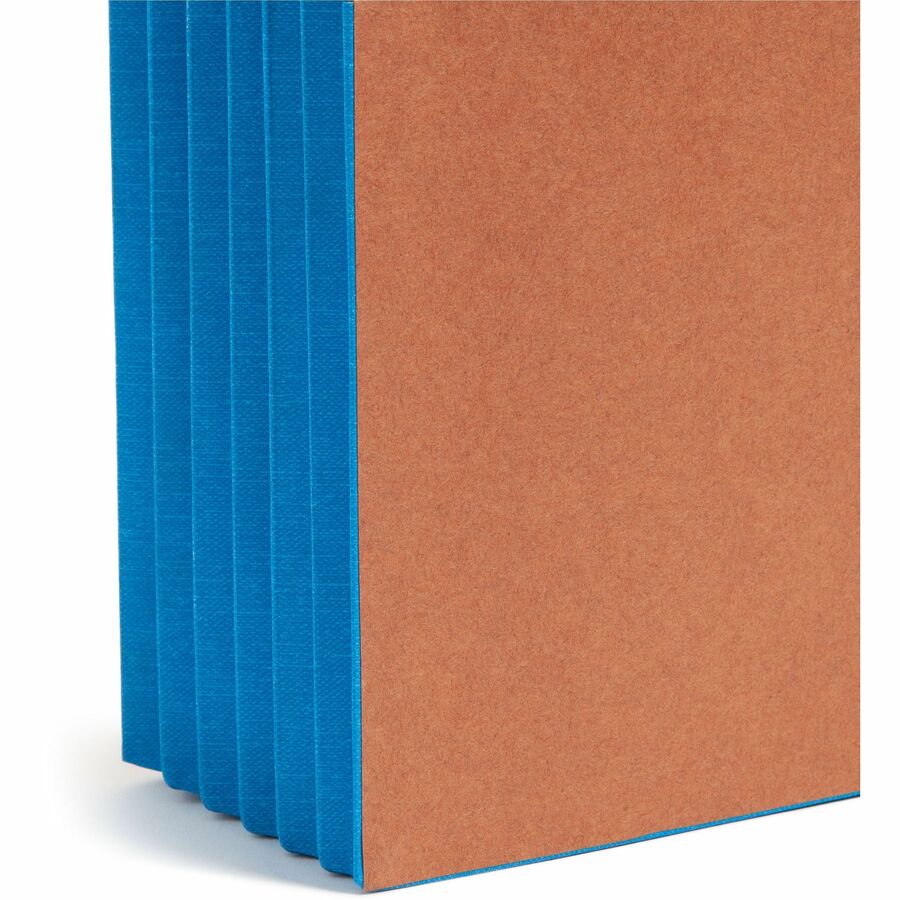 Smead Straight Tab Cut Letter Recycled File Pocket - 8 1/2" x 11" - 5 1/4" Expansion - 2 Plys - Redrope - Blue - 10 / Bo
