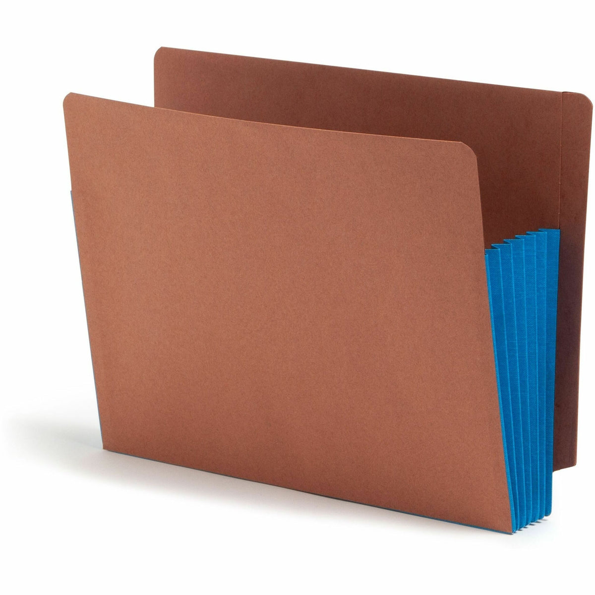 Smead Straight Tab Cut Letter Recycled File Pocket - 8 1/2" x 11" - 5 1/4" Expansion - 2 Plys - Redrope - Blue - 10 / Bo