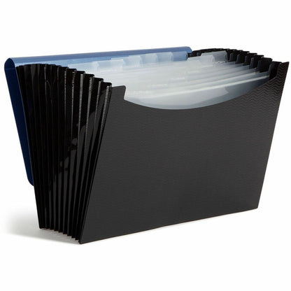 Smead Letter Expanding File - 8 1/2" x 11" - 12 Pocket - Polypropylene - Blue, Black - 1 Each