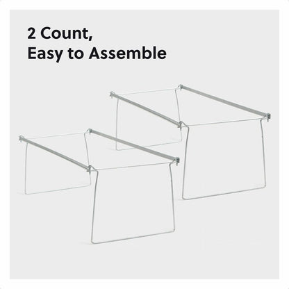 Smead Hanging Folder Frames - Letter - 23" to 27" Long - Steel - Gray - 2 / Pack