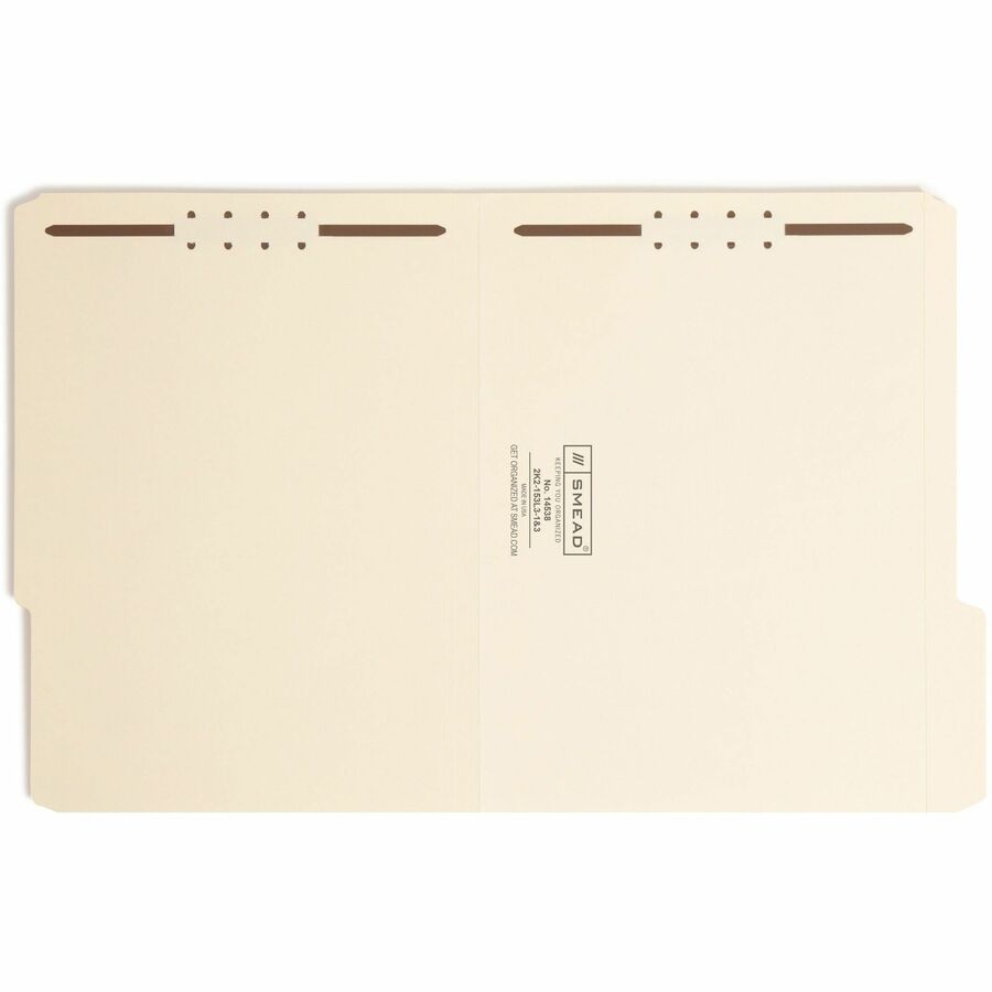 Smead 1/3 Tab Cut Letter Recycled Fastener Folder - 8 1/2" x 11" - 3/4" Expansion - 2 x 2K Fastener - 2" for Folder - To