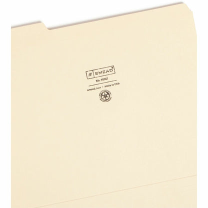 Smead 1/3 Tab Cut Letter Recycled Top Tab File Folder - 8 1/2" x 11" - Top Tab Location - Assorted Tab Position - 11 pt.