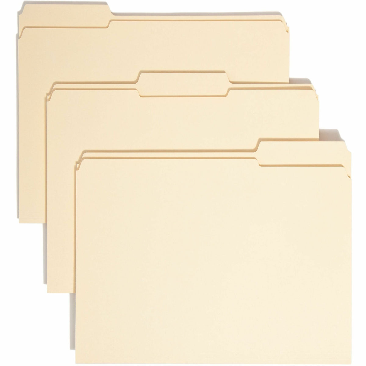Smead 1/3 Tab Cut Letter Recycled Top Tab File Folder - 8 1/2" x 11" - Top Tab Location - Assorted Tab Position - 11 pt.