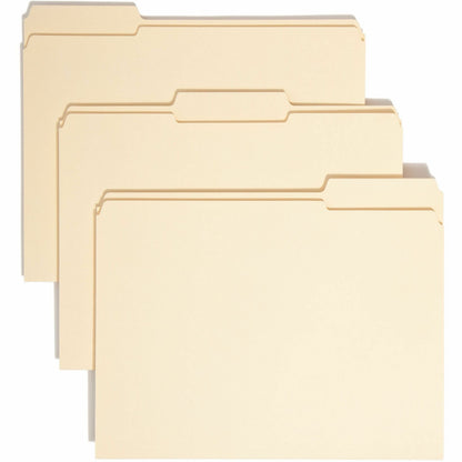 Smead 1/3 Tab Cut Letter Recycled Top Tab File Folder - 8 1/2" x 11" - Top Tab Location - Assorted Tab Position - 11 pt.