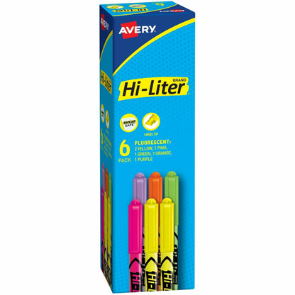Avery® Hi-Liter(R), Pen-Style, Assorted Colors, 6 Count (23565) - Washable - 6 / Pack