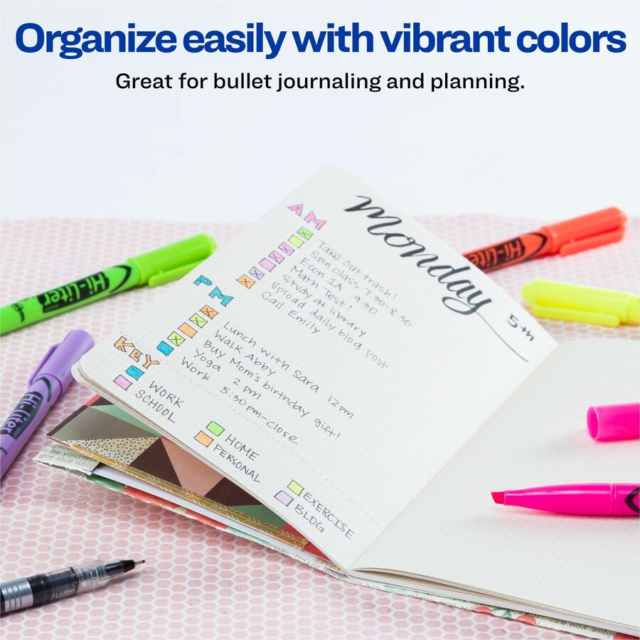 Avery® Hi-Liter(R), Pen-Style, Assorted Colors, 6 Count (23565) - Washable - 6 / Pack