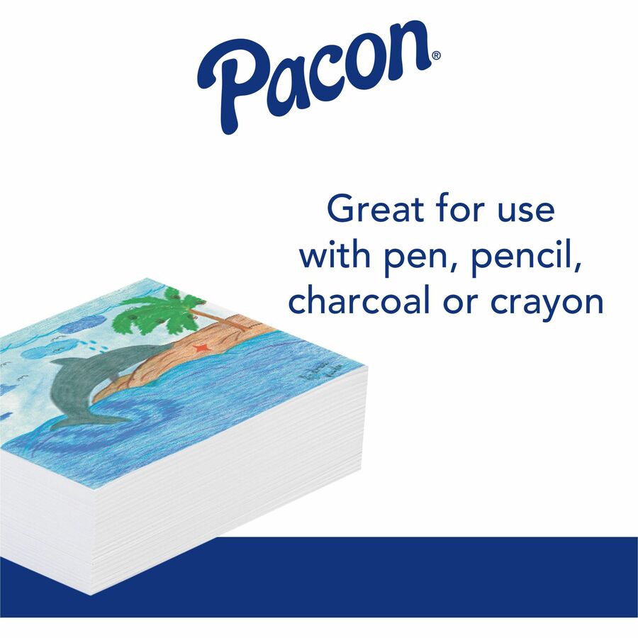 Pacon Newsprint Paper - 500 Sheets - Plain - 18" x 24" Sheet Size - White Paper - 1 Ream